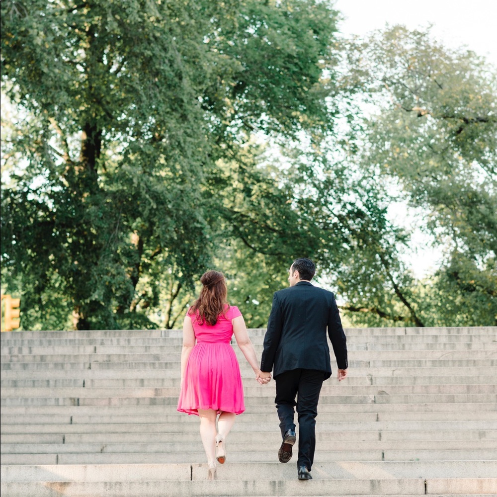 Hot pink J Crew Chiffon Party Dress