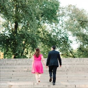 Hot pink J Crew Chiffon Party Dress