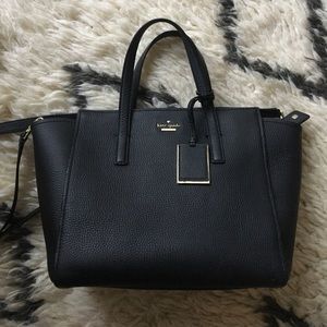 kate spade black pebbled leather bag