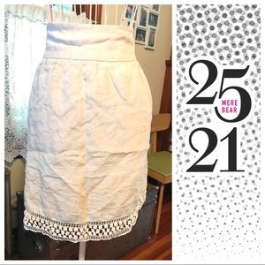 Tan embroidered pattern skirt