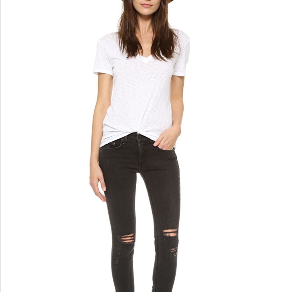 Rag & Bone Black Destructed Skinny - Picture 2 of 8