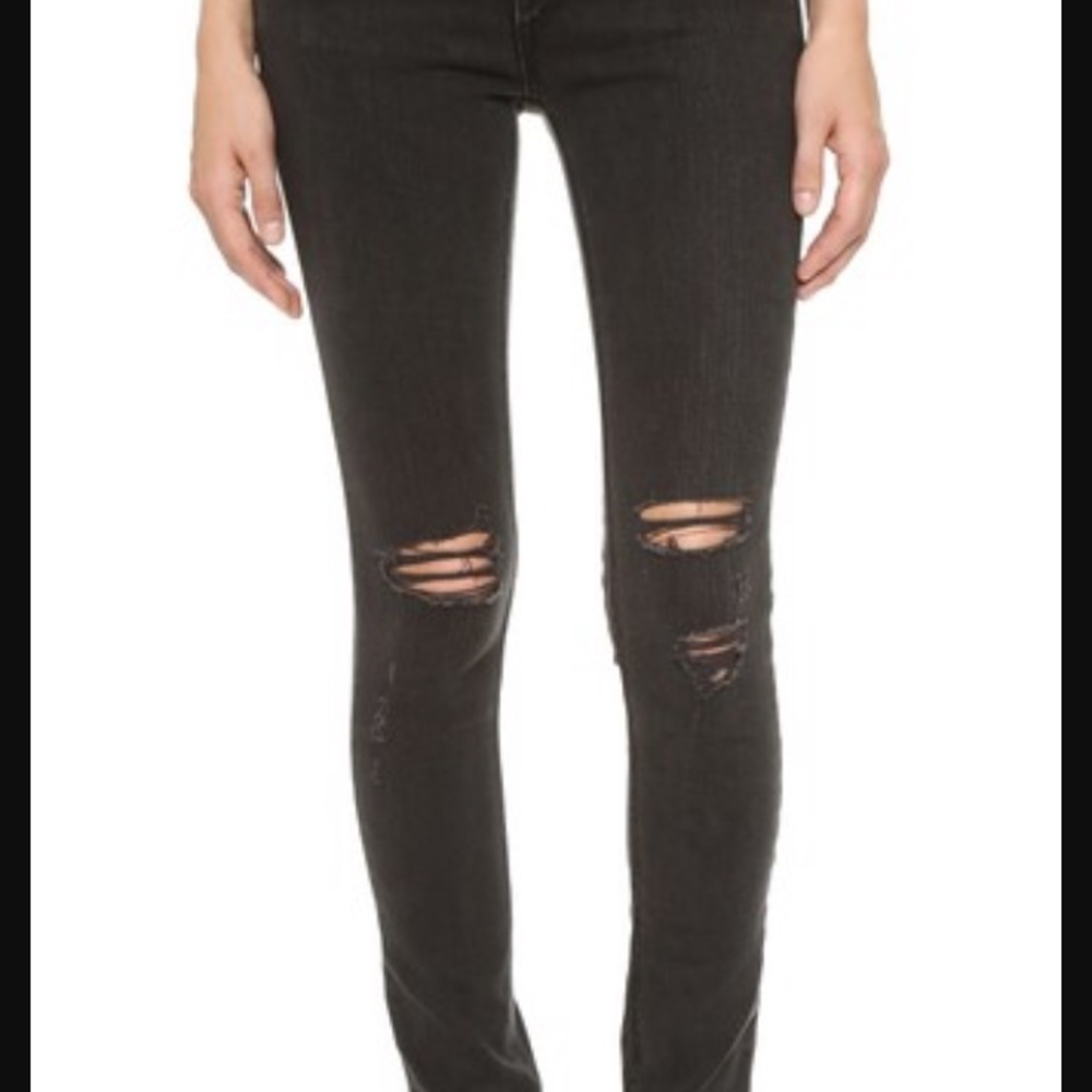 Rag & Bone Black Destructed Skinny - Picture 4 of 8