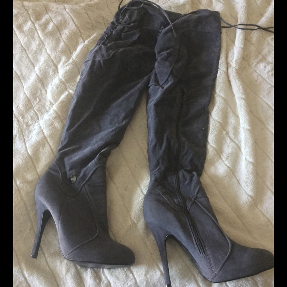 Grey over the knee boot great condition