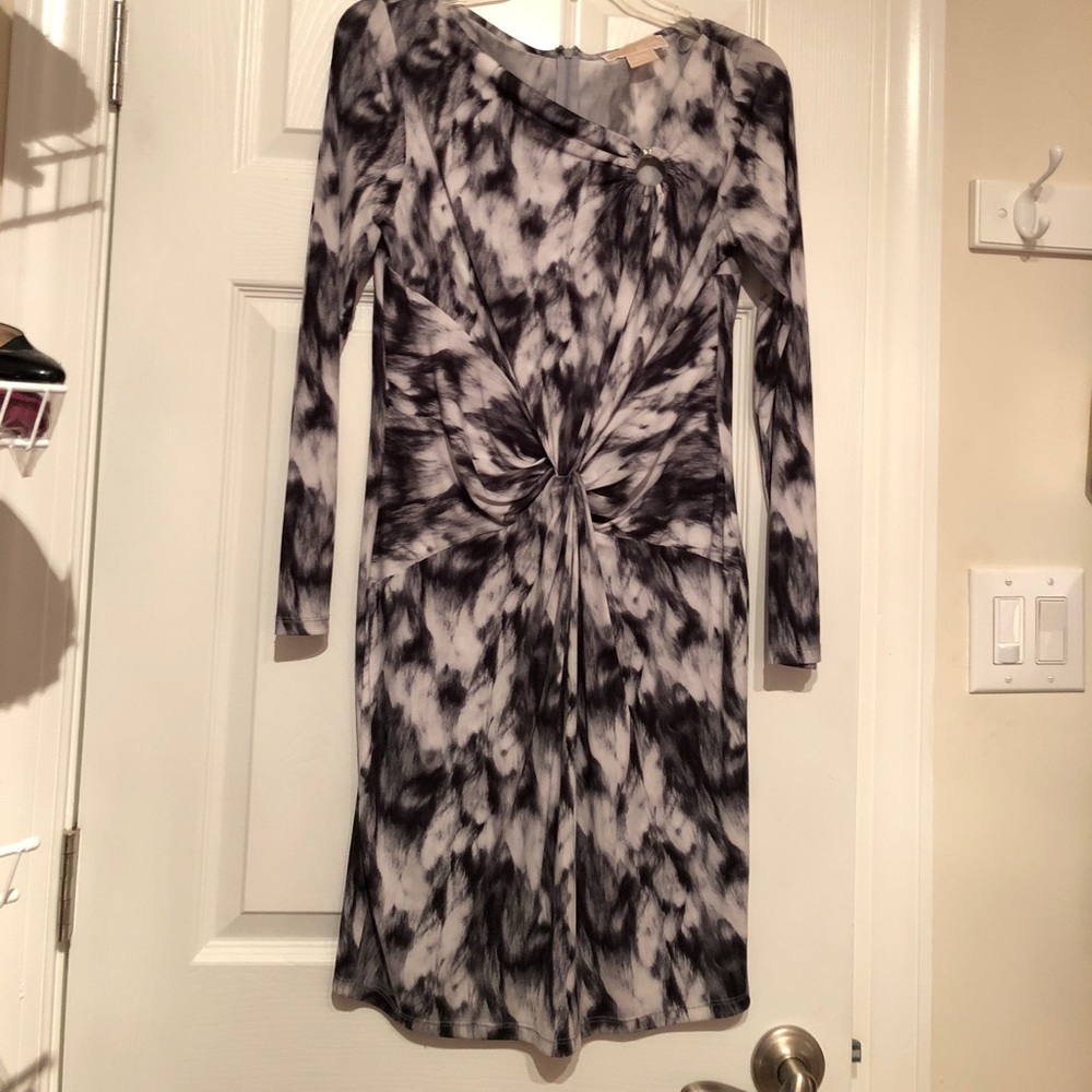 Michael Kors Black & White PM long sleeve dress