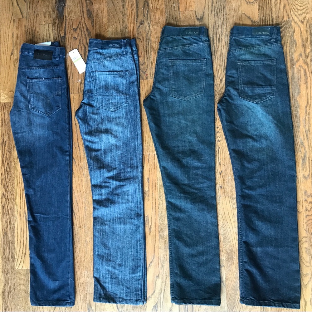 4 pairs Boys size 14 jeans Nautica & Calvin Klein