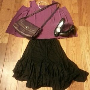 Purple cold shoulder top