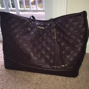 BCBG Paris purple quilted leather tote