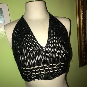 Black crochet top