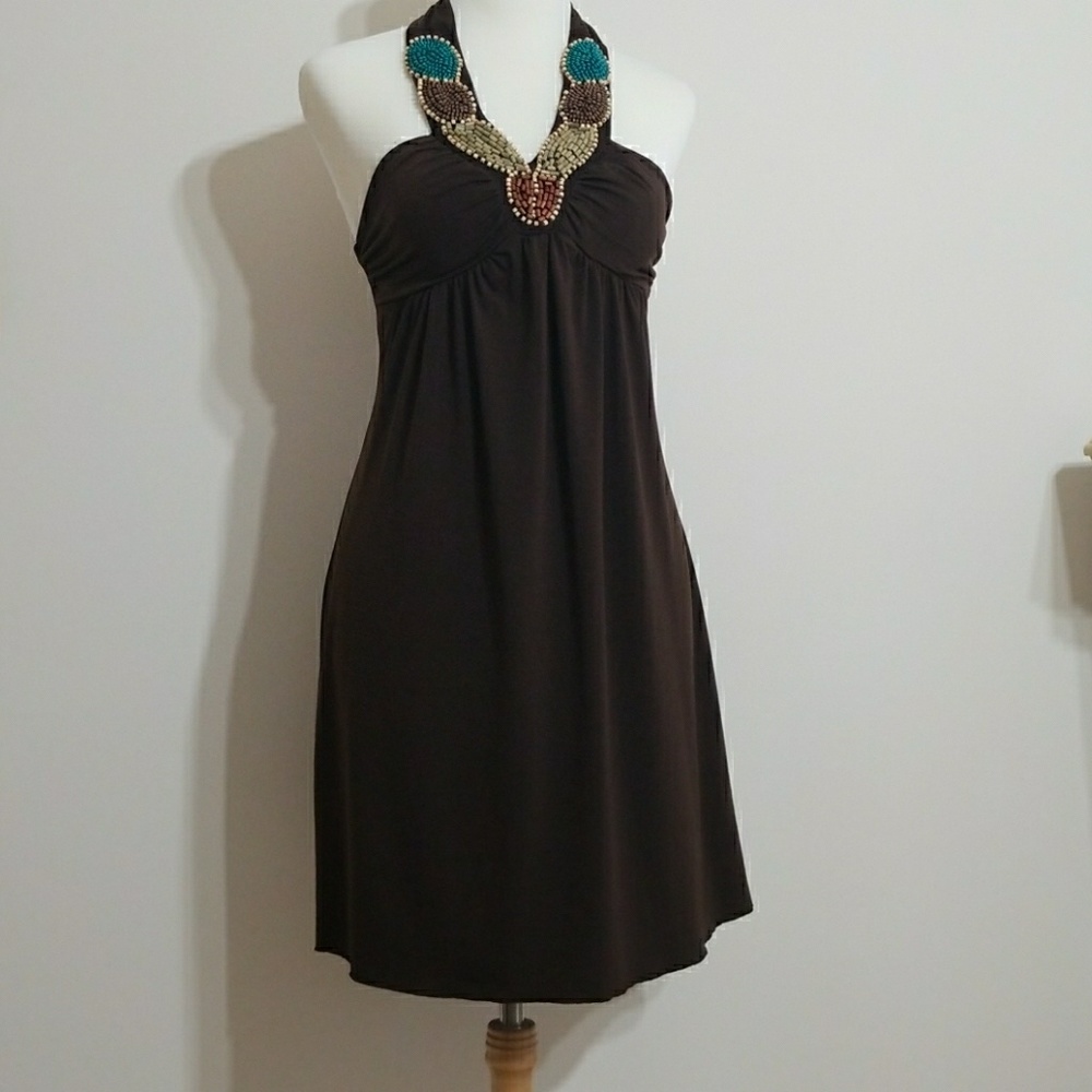 IZ Byer California Brown Midi Sommer Dress size S