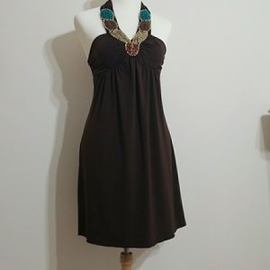 IZ Byer California Brown Midi Sommer Dress size S