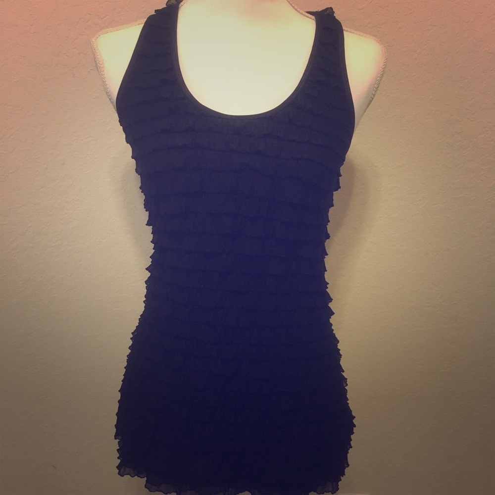 Studio Y black Ruffle tank