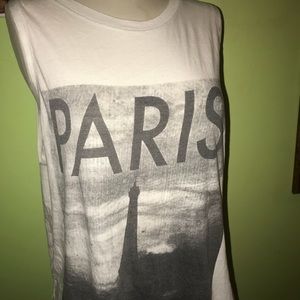 White Paris graphic top