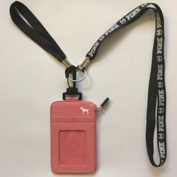 $20🖤New VS Love Pink Begonia ID Holder Lanyard - Picture 3 of 7
