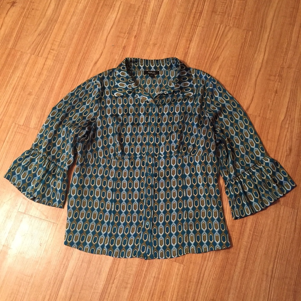 Style & Co Geo-Print Blouse NWOT