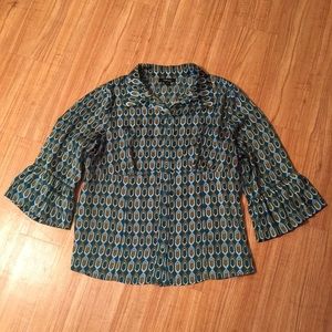 Style & Co Geo-Print Blouse NWOT