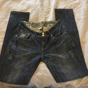 Slightly destressed skinny jeans