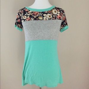 NWOT Jersey Patchwork Shirt