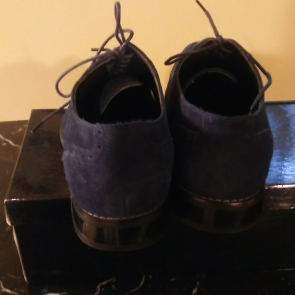 Navy Suede Wingtips - Picture 4 of 4
