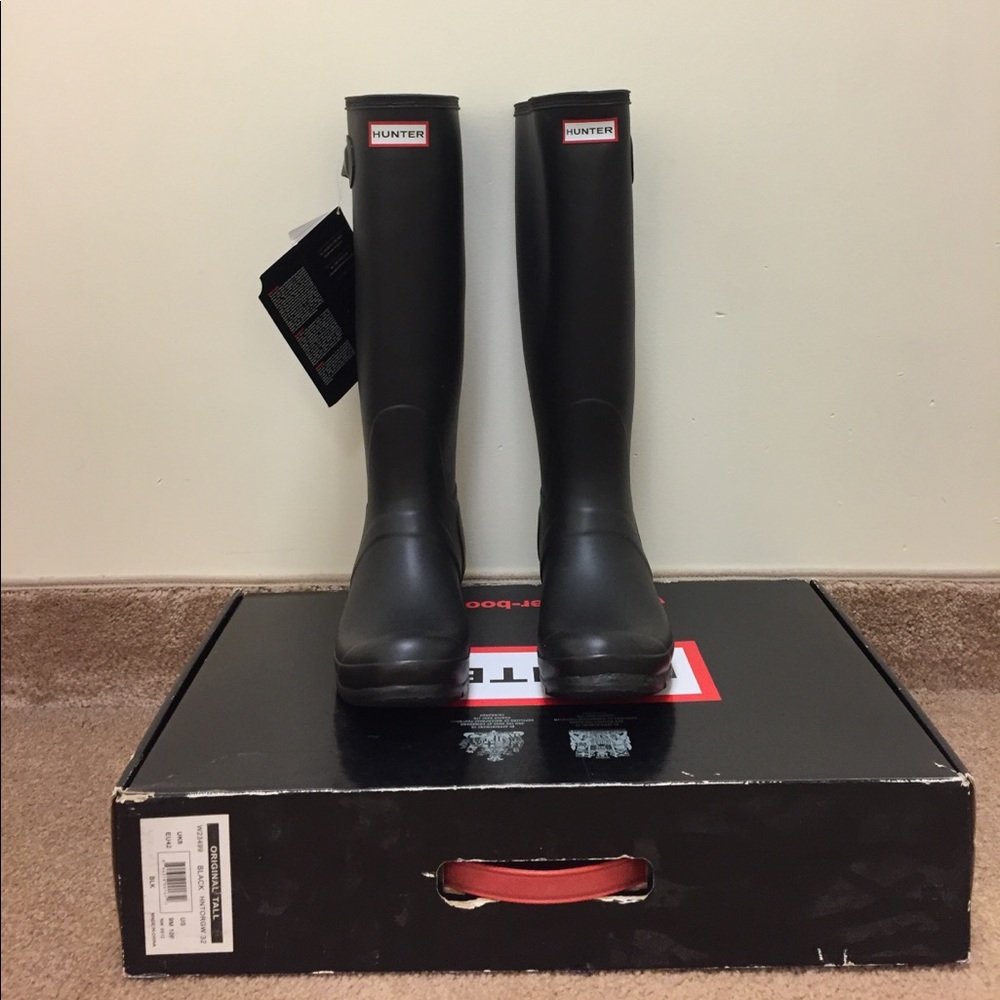 Black Hunter Original Tall Rain Boots Size 10