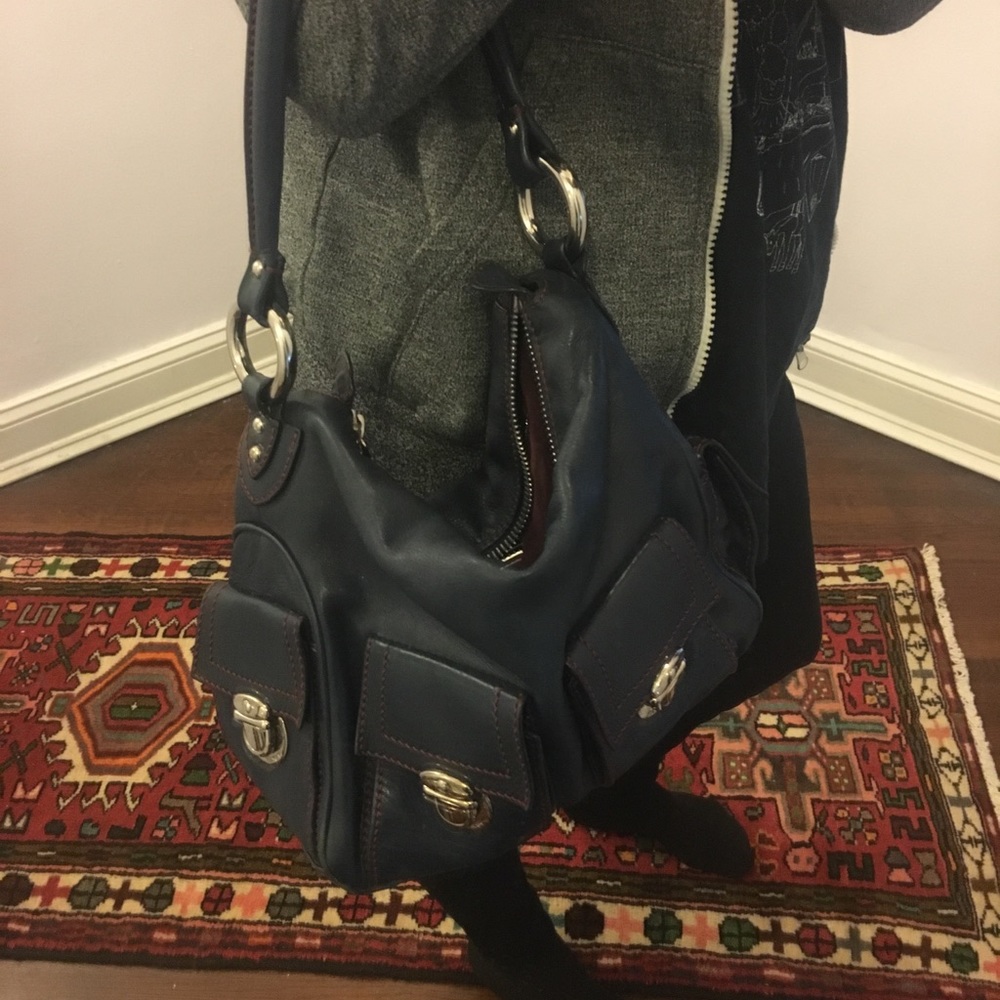 Like new Marc Jacobs blue leather handbag
