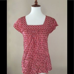 Banana Republic Mod Red Blouse 100% silk