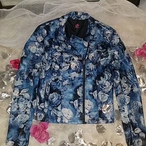 2B bebe Faux leather flower jacket