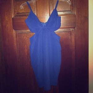 Bright blue mini dress