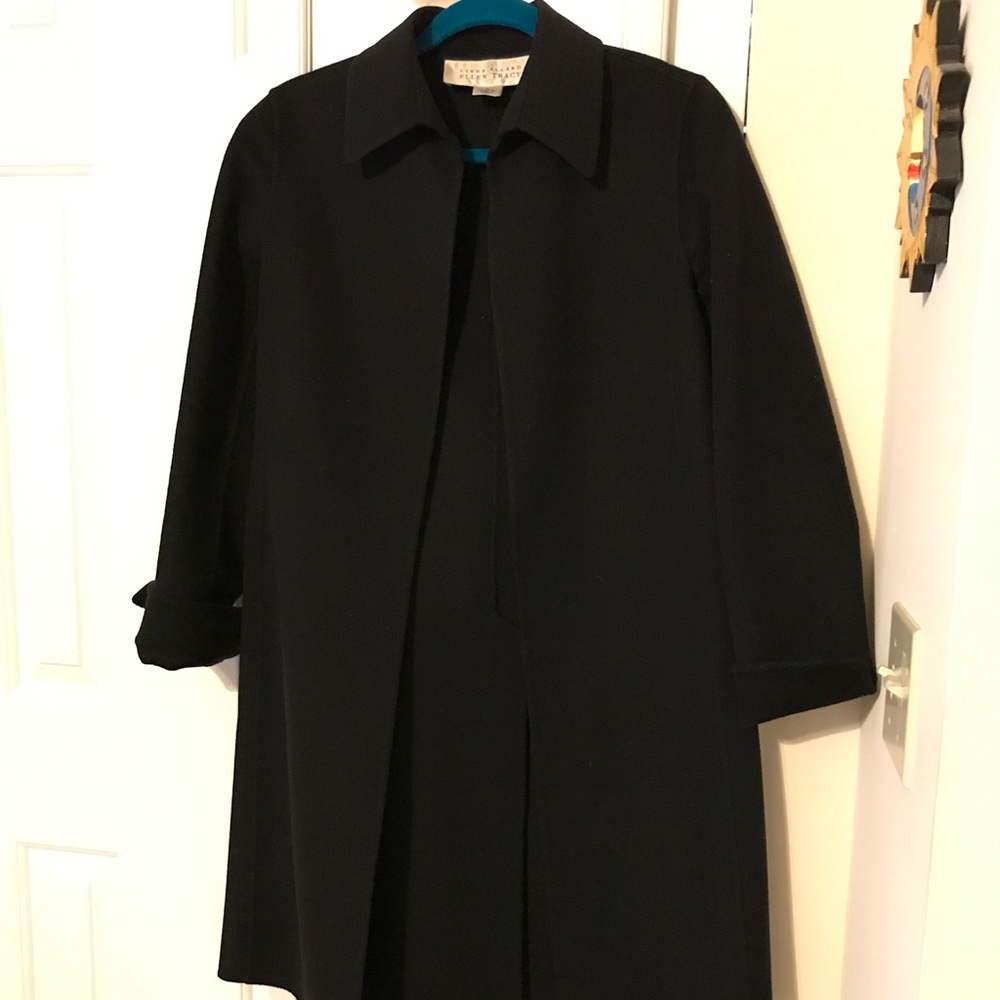 Black merino 3/4 length coat