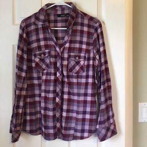 Plaid button down blouse
