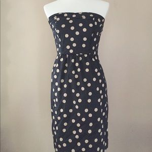 Limited Navy and Tan dot dress