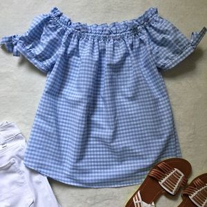 NWT H&M Gingham Off the Shoulder Top