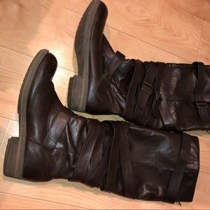 Brown knee high boots