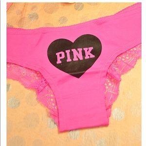 Sexy Low Waist Love Heat Pink G-Thong Panties