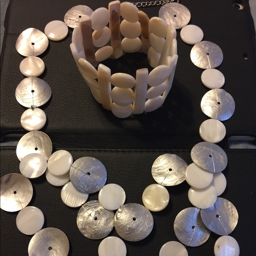 New ocean white and gray necklace set bracelet