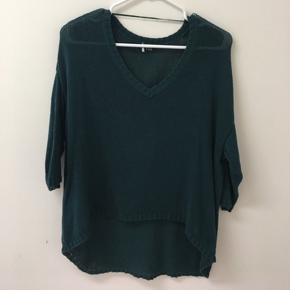 Emerald Green 3/4 Sleeved Crop Sweater