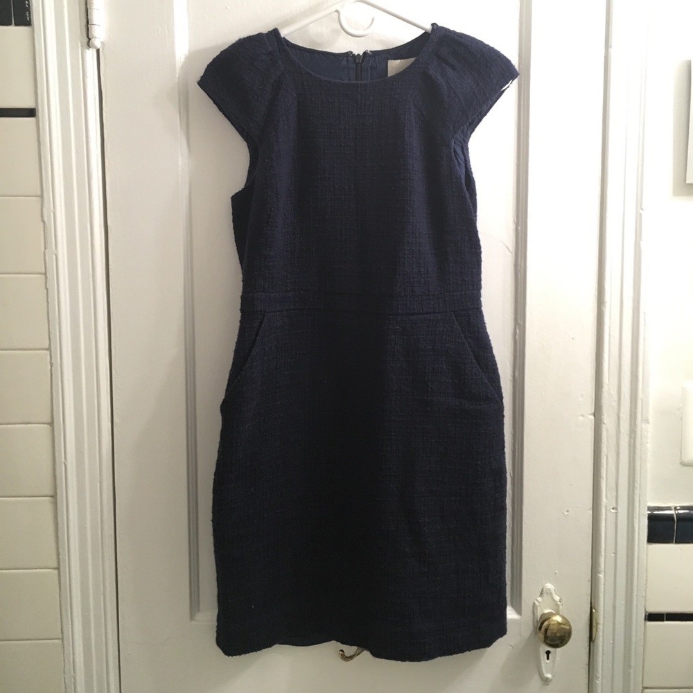 Navy J Crew Suit Dress