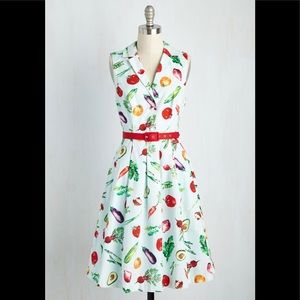 NEW ModCloth Inspired Taste Dress in mixed veggies