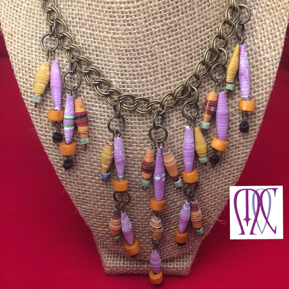 Handcrafted Necklace - Paper beads