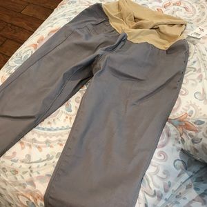 L motherhood gray skinny khakis