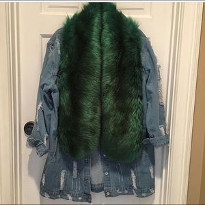 Fur Wrap Money Green