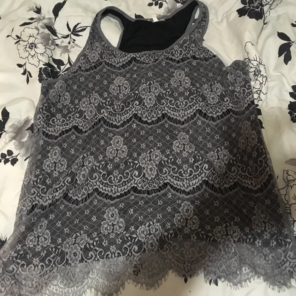 Lace overlay tank top