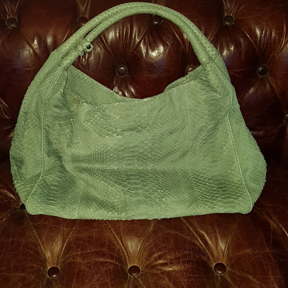 Devi Krodell Teal Python Leather Bag - image 1