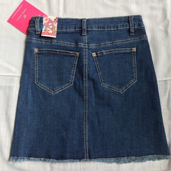 Almost Famous Denim Frayed Hem Mini Skirt - Picture 2 of 5
