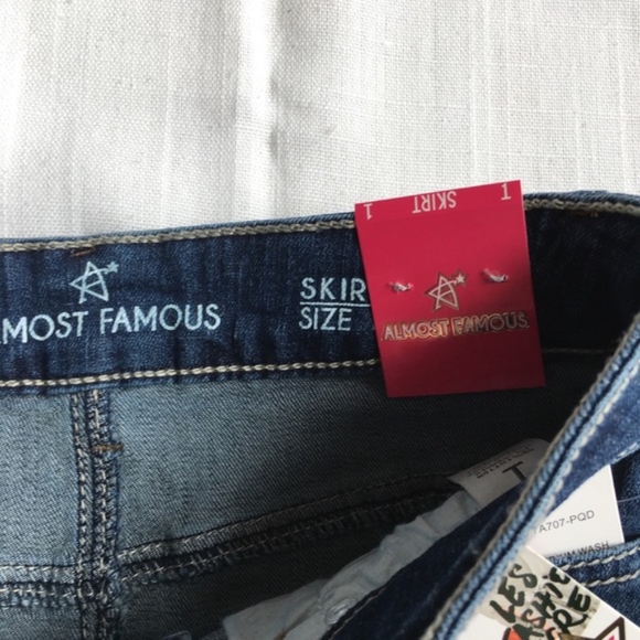 Almost Famous Denim Frayed Hem Mini Skirt - Picture 3 of 5