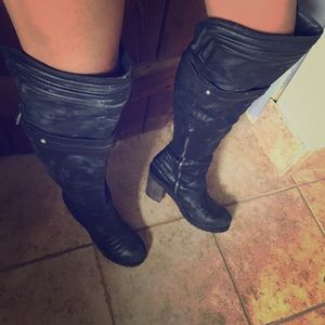 Thigh high leather healed boots free people
