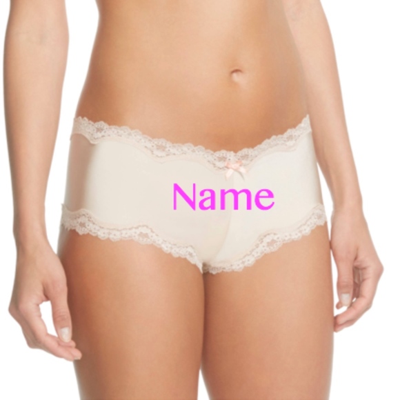 Personalized Happy Birthday Nude Lace Trim Panty - Picture 2 of 2