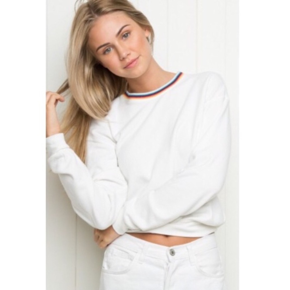 Brandy Melville Rainbow Neckline Sweater