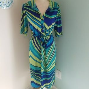 BCBG blue and green dress, size Large