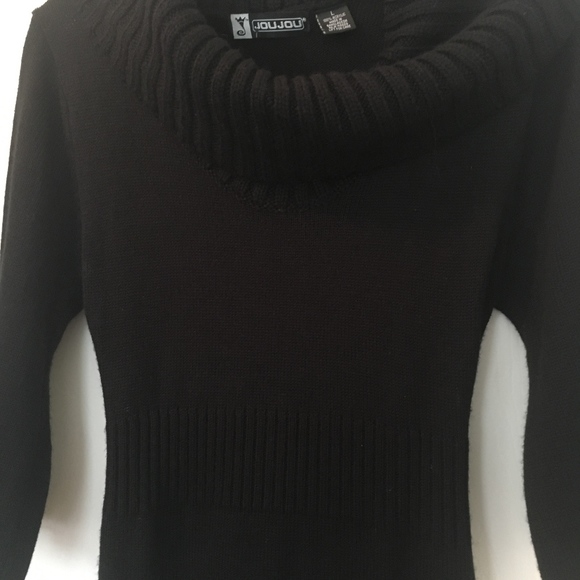 Black wool blend, cowl neck black dress. - Picture 4 of 4