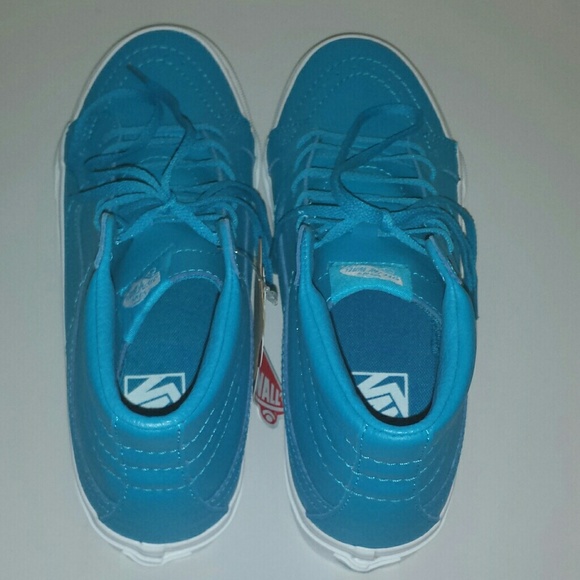 Vans Leather SK8-Hi Slim Neon Leather Neon Blue - Picture 3 of 5